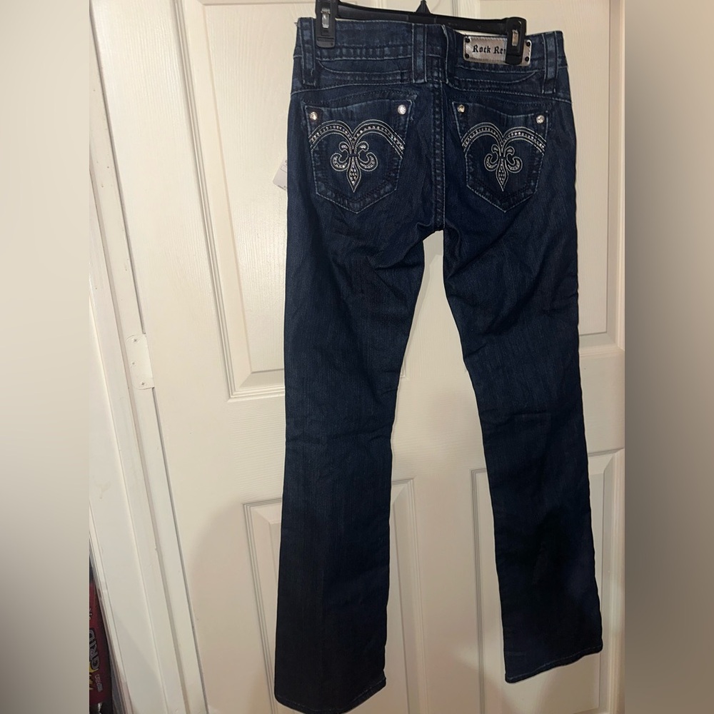 Rock Revival Dark Blue Adele Boot Cut Jeans NWT 29 Y2K western festival
